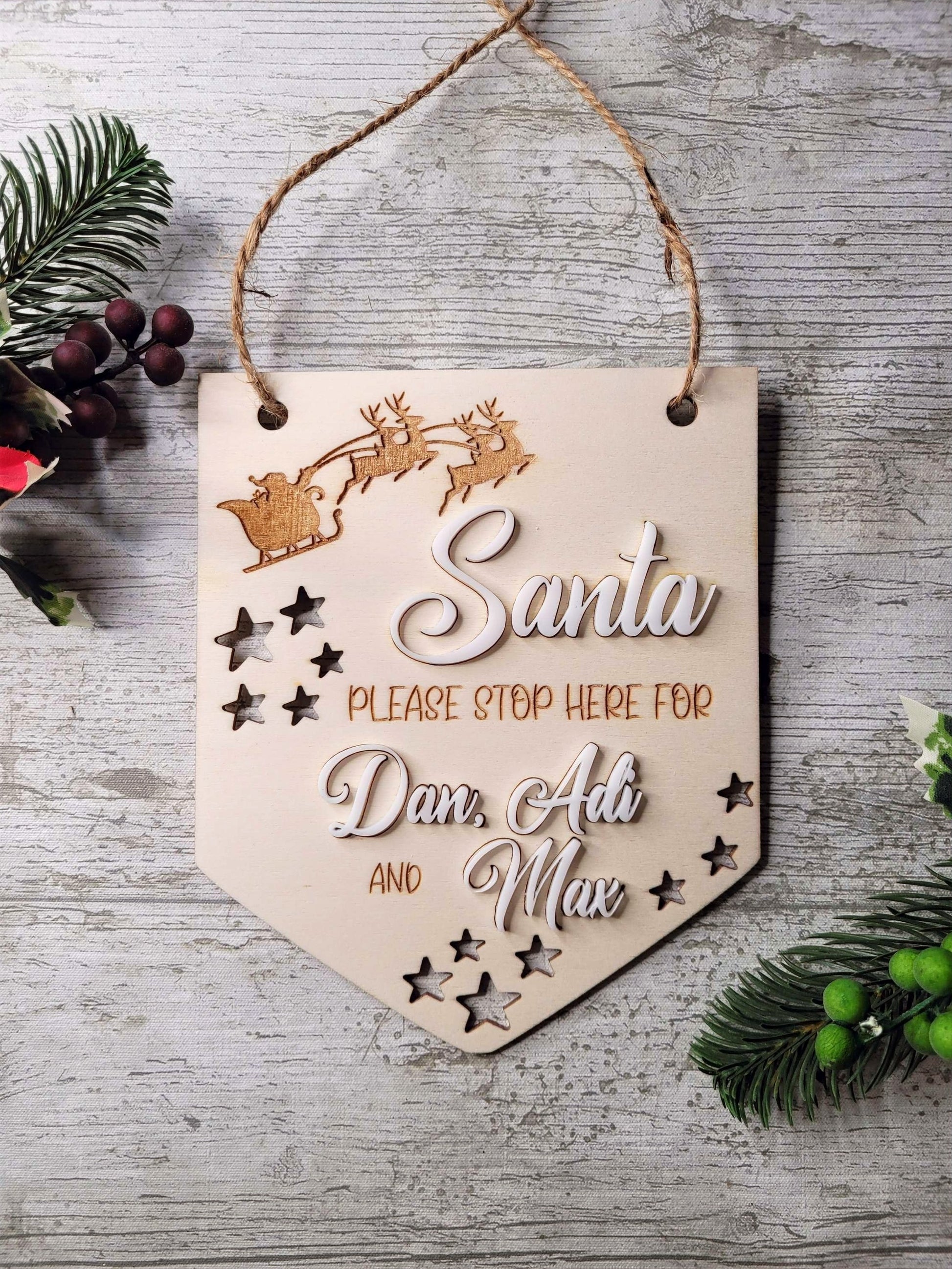 Personalised Santa Please Stop Here Sign