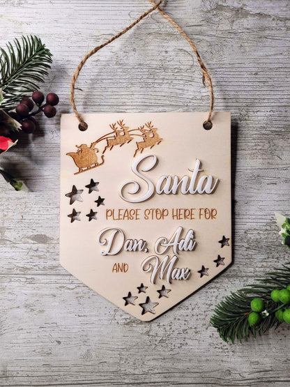 Personalised Santa Please Stop Here Sign