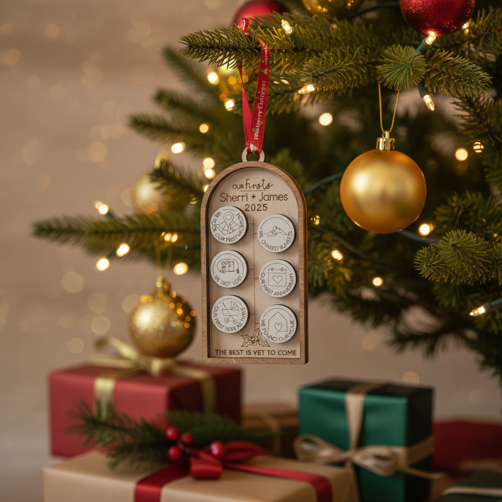 Personalised "Our Story" Wooden Milestone Ornament