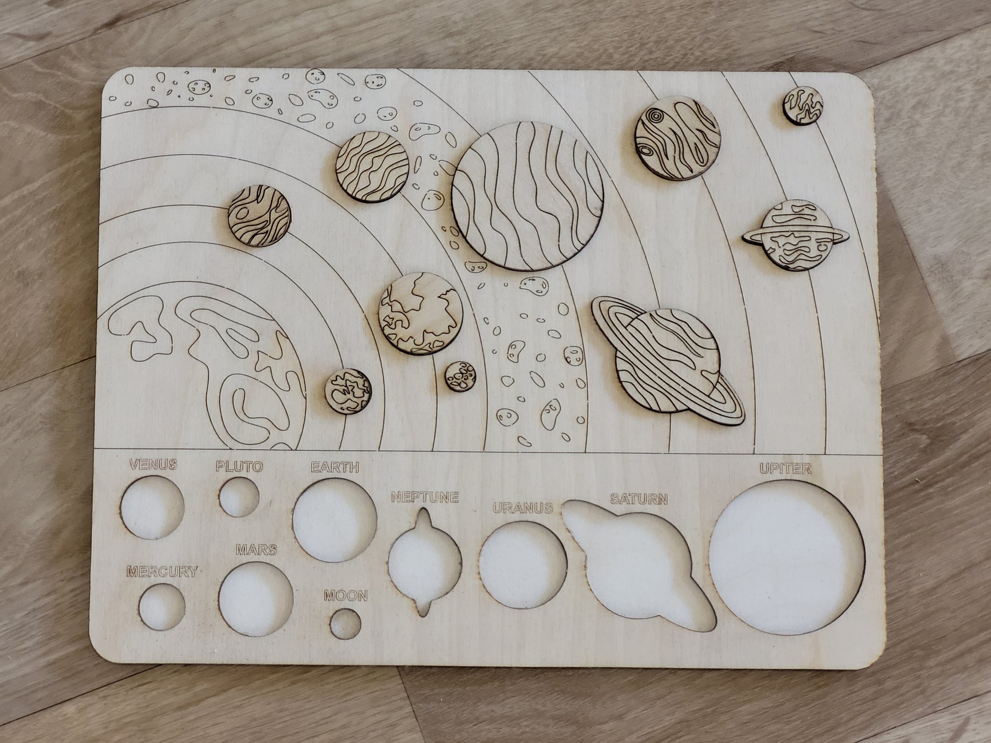 Handmade Wooden Solar System Puzzle