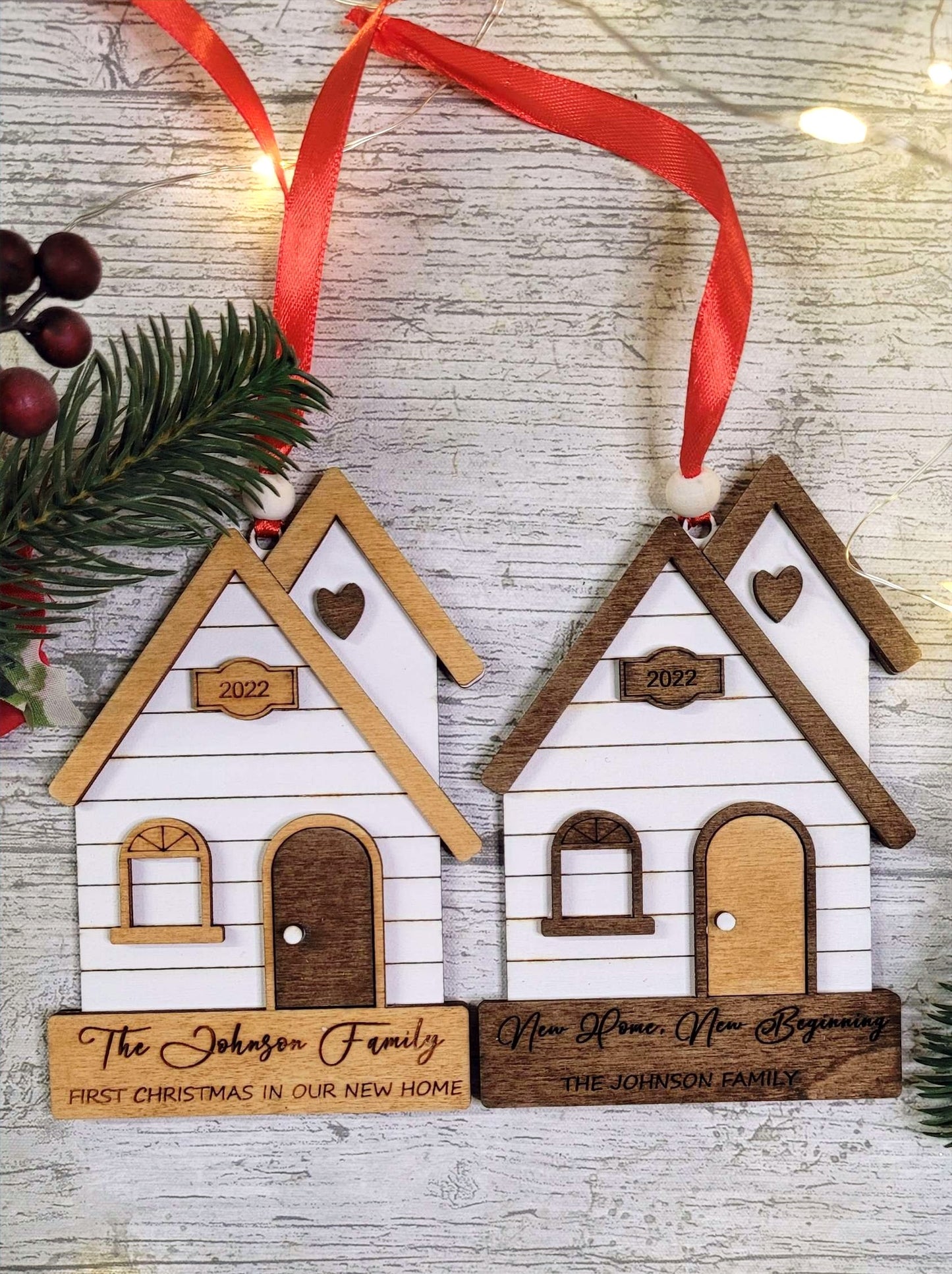 Personalised Family Christmas Ornament New Home