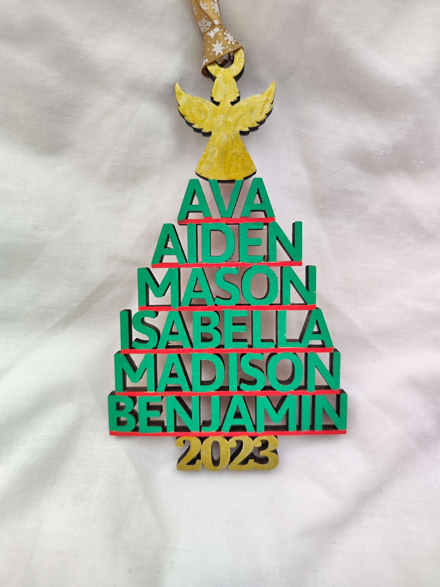 Personalised Family Names Christmas Tree Decoration