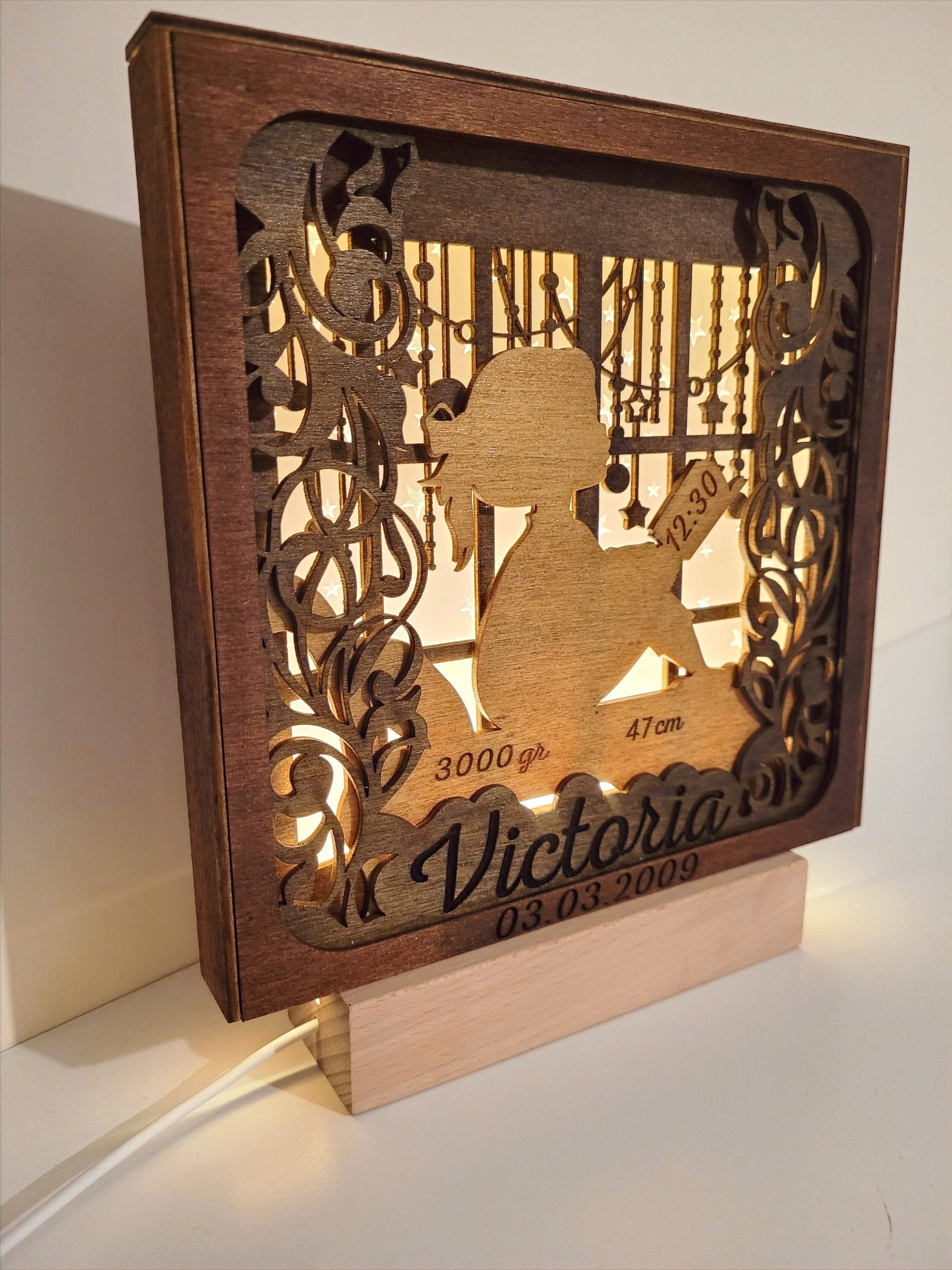 3D Personalised Lamp "Reading girl", Night Lamp Personalised Gift