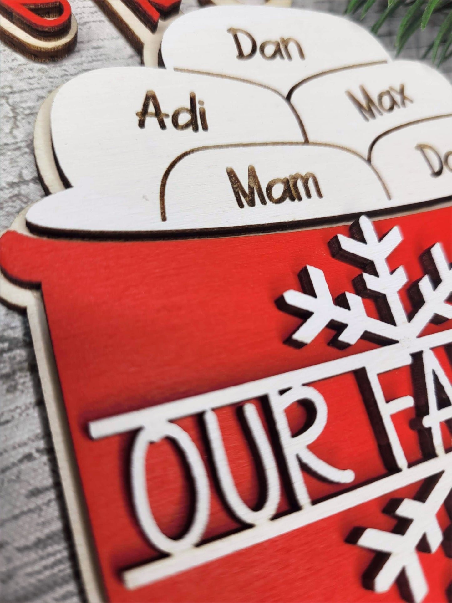 Christmas Tree Decoration Hot Chocolate | Personalisable Up To Six Names