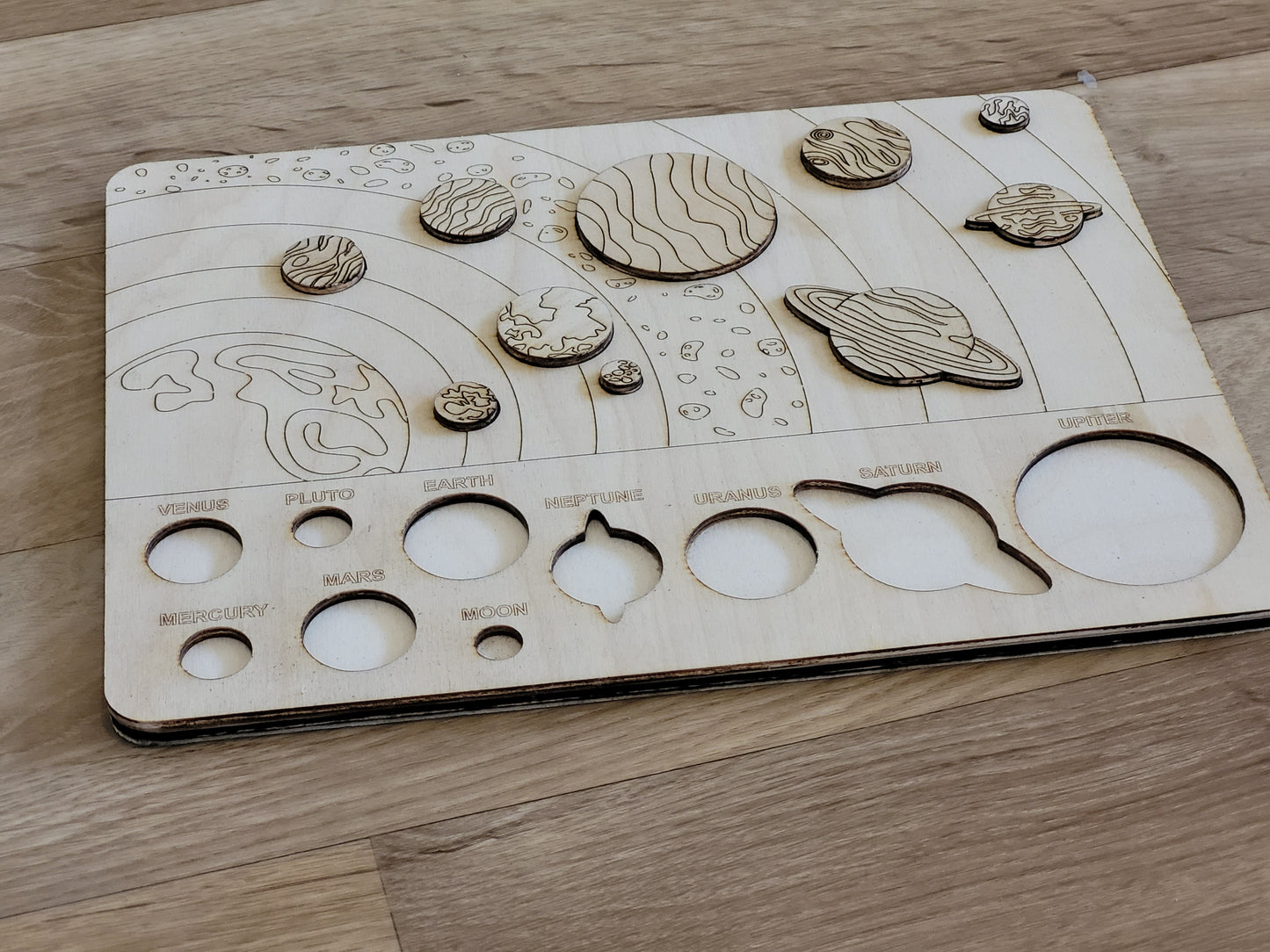 Handmade Wooden Solar System Puzzle