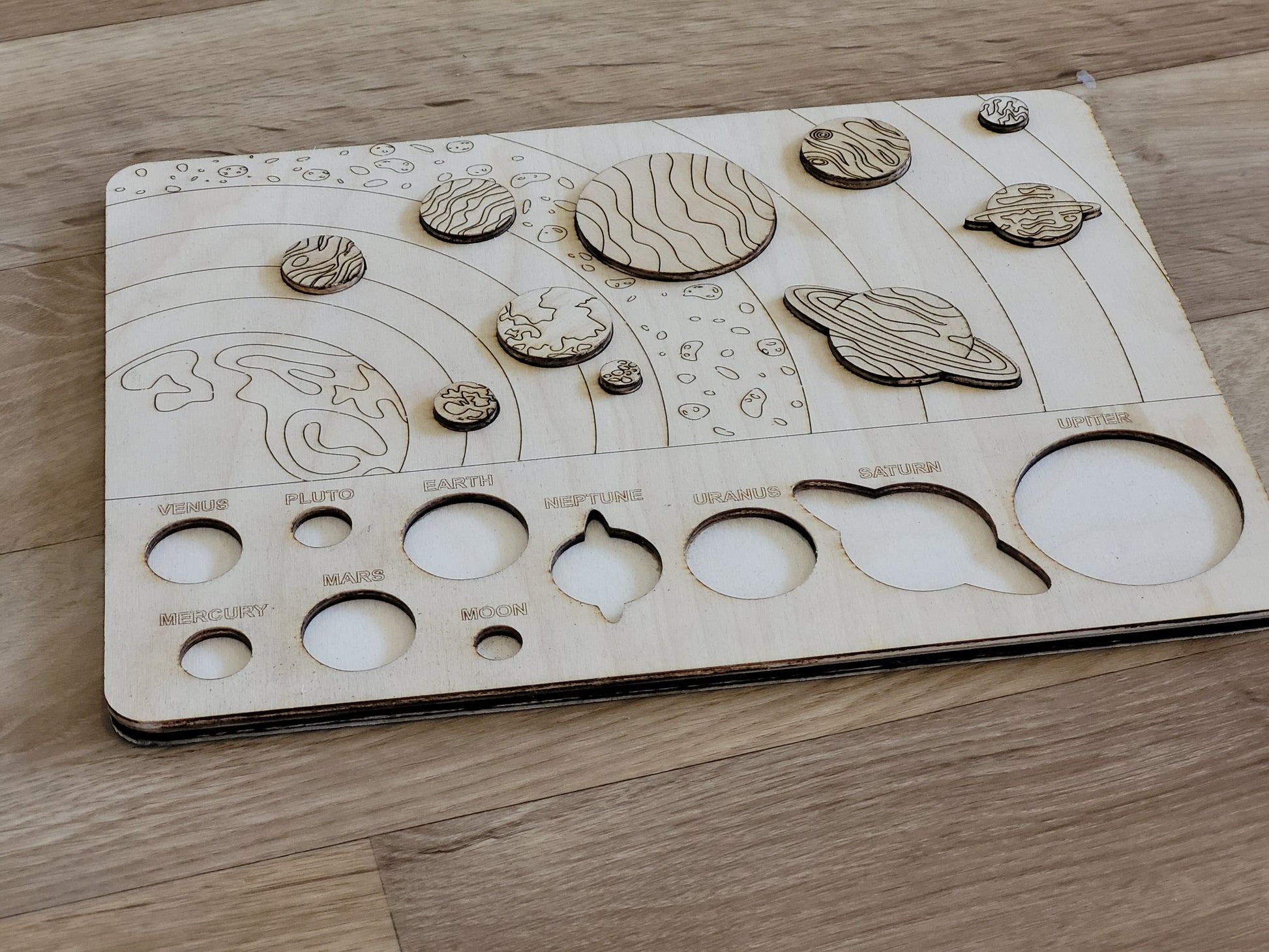 Handmade Wooden Solar System Puzzle