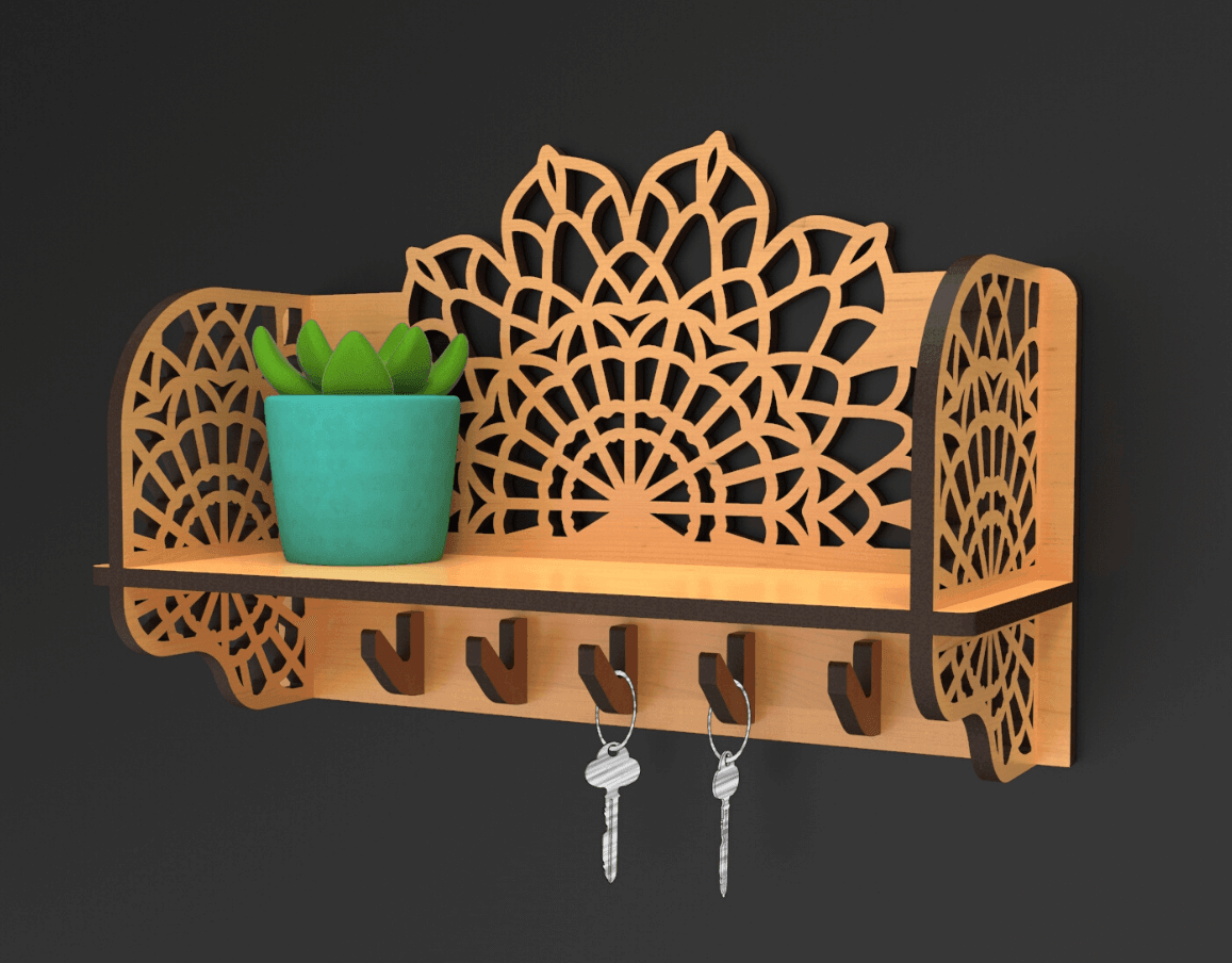 Handmade Wooden key holder, Wall decor