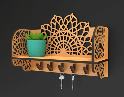 Handmade Wooden key holder, Wall decor