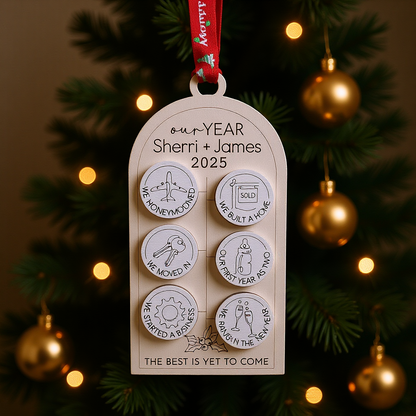 Personalised "Our Story" Wooden Milestone Ornament