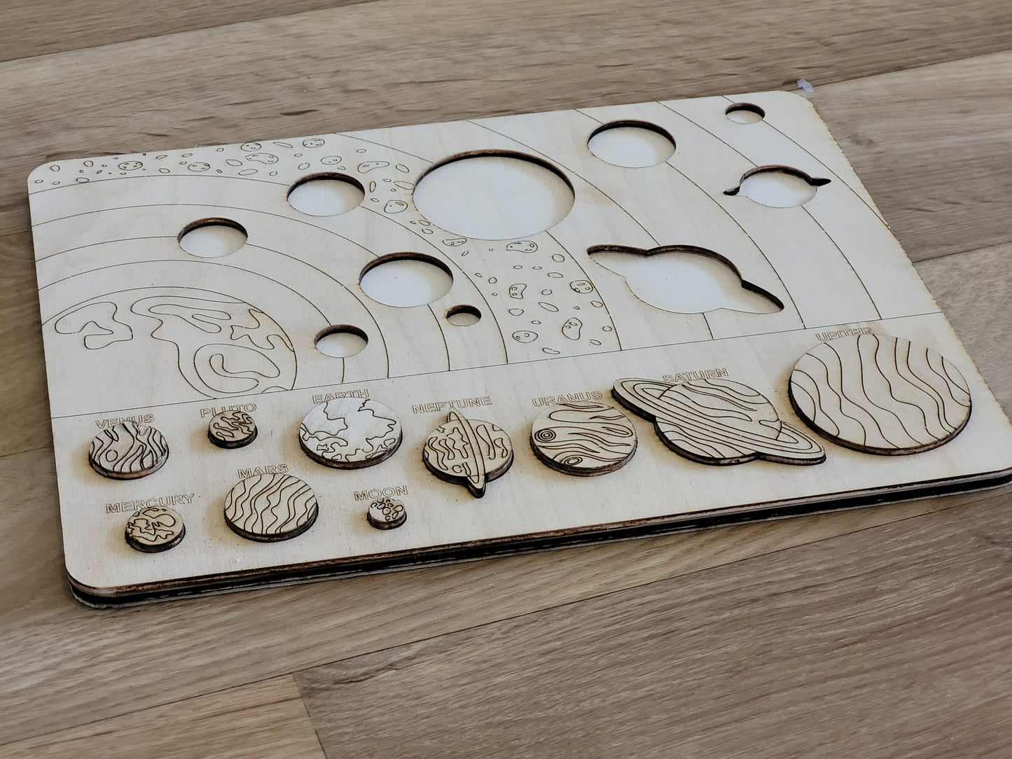 Handmade Wooden Solar System Puzzle