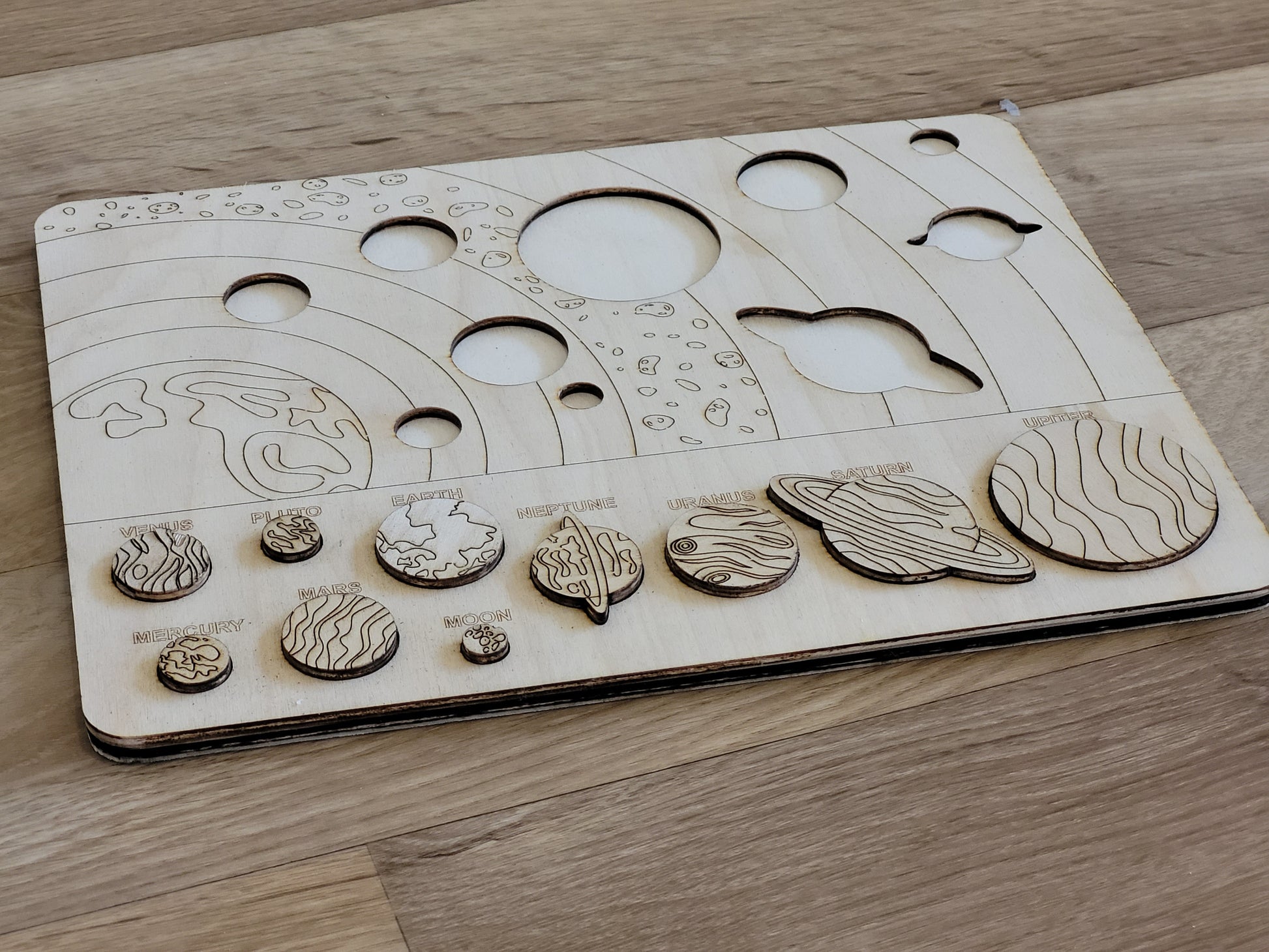 Handmade Wooden Solar System Puzzle