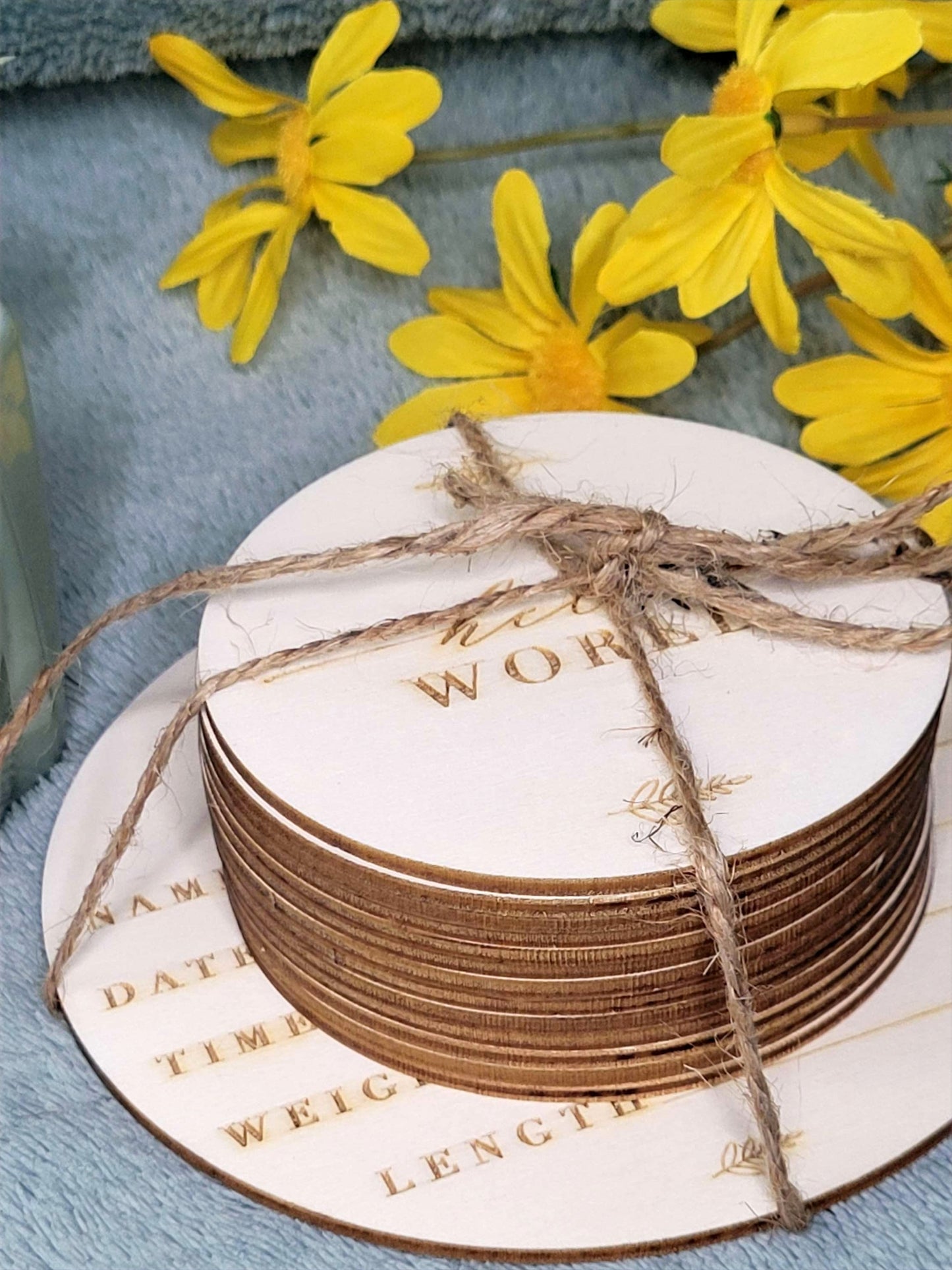 Wooden Baby Monthly Milestone Circles 1-12 Month