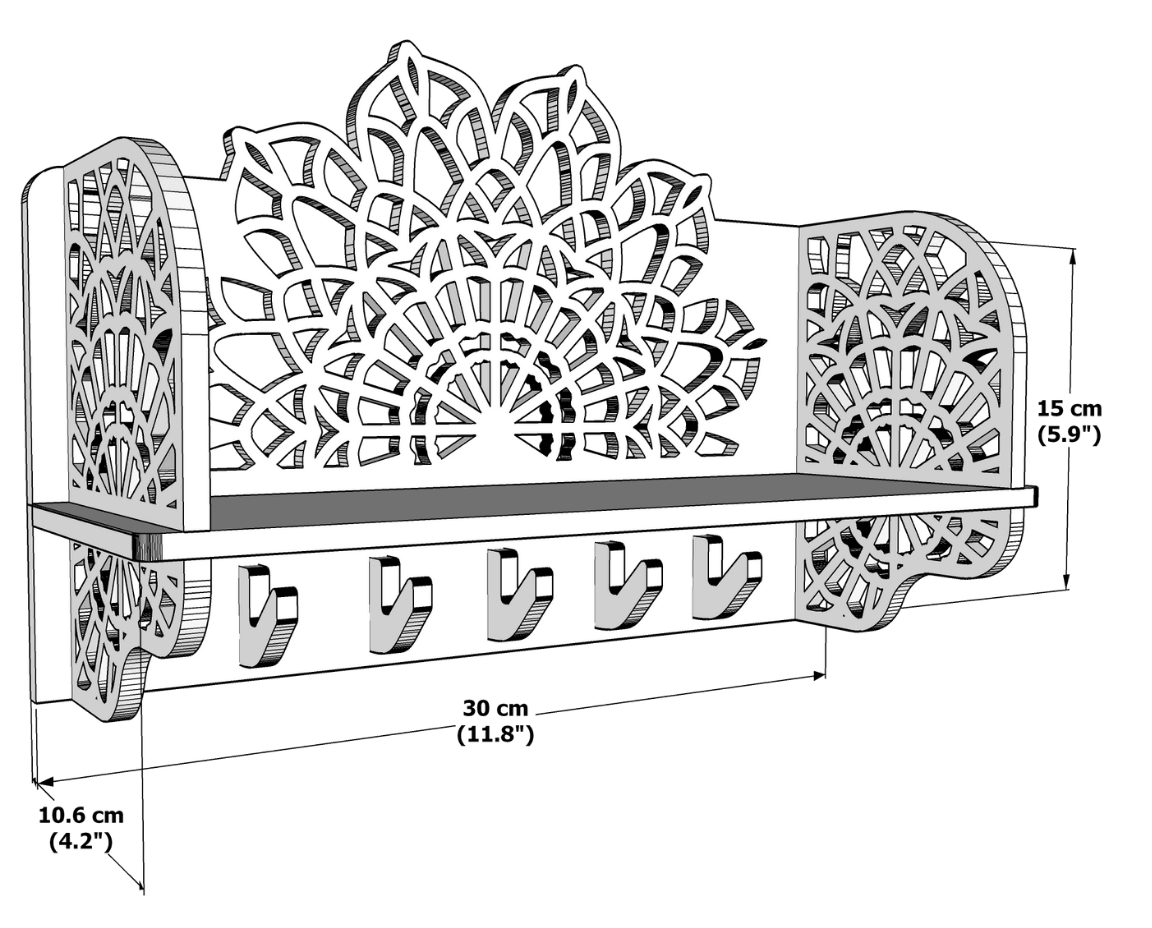 Handmade Wooden key holder, Wall decor
