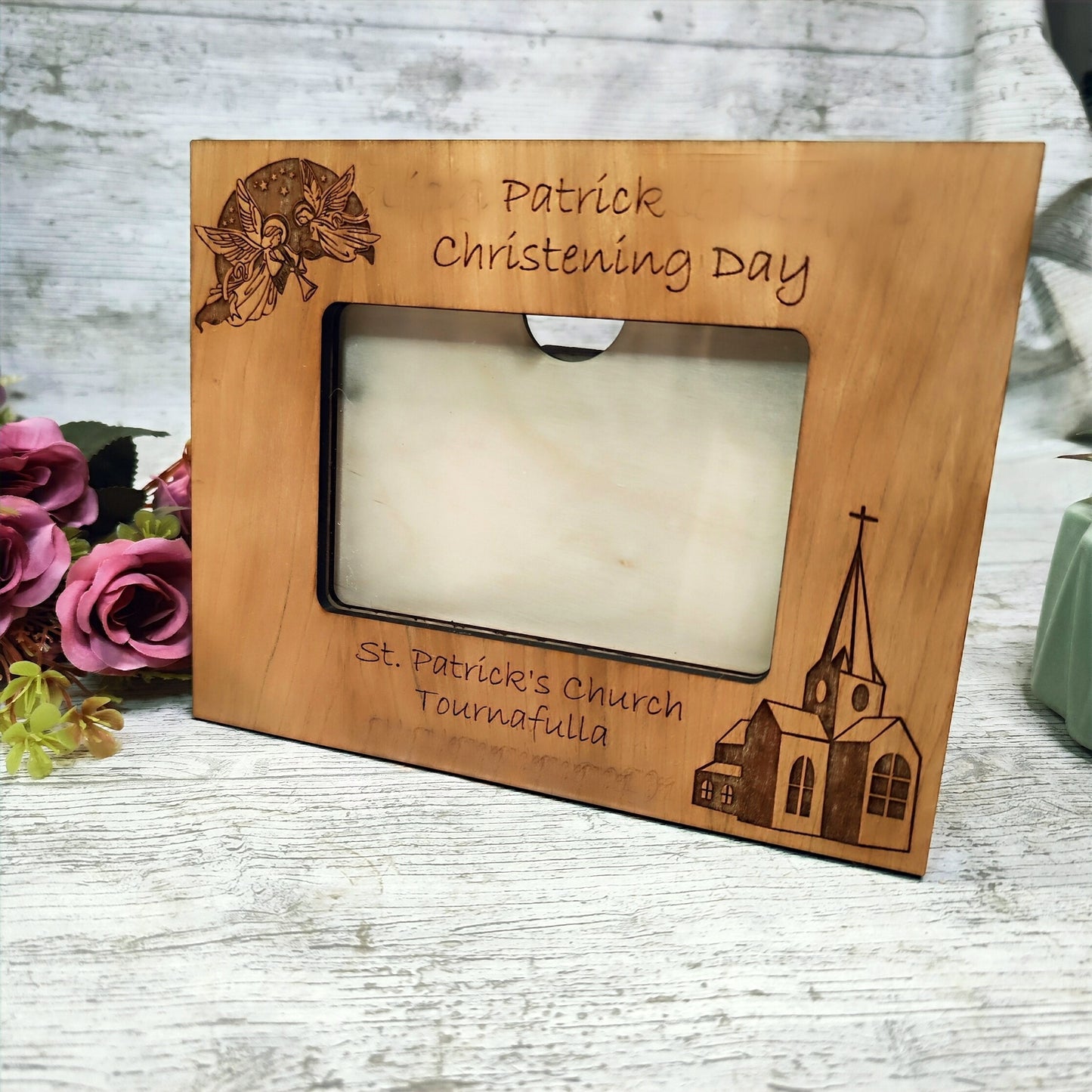 Personalised Wooden Photo Frame "Christening Day"