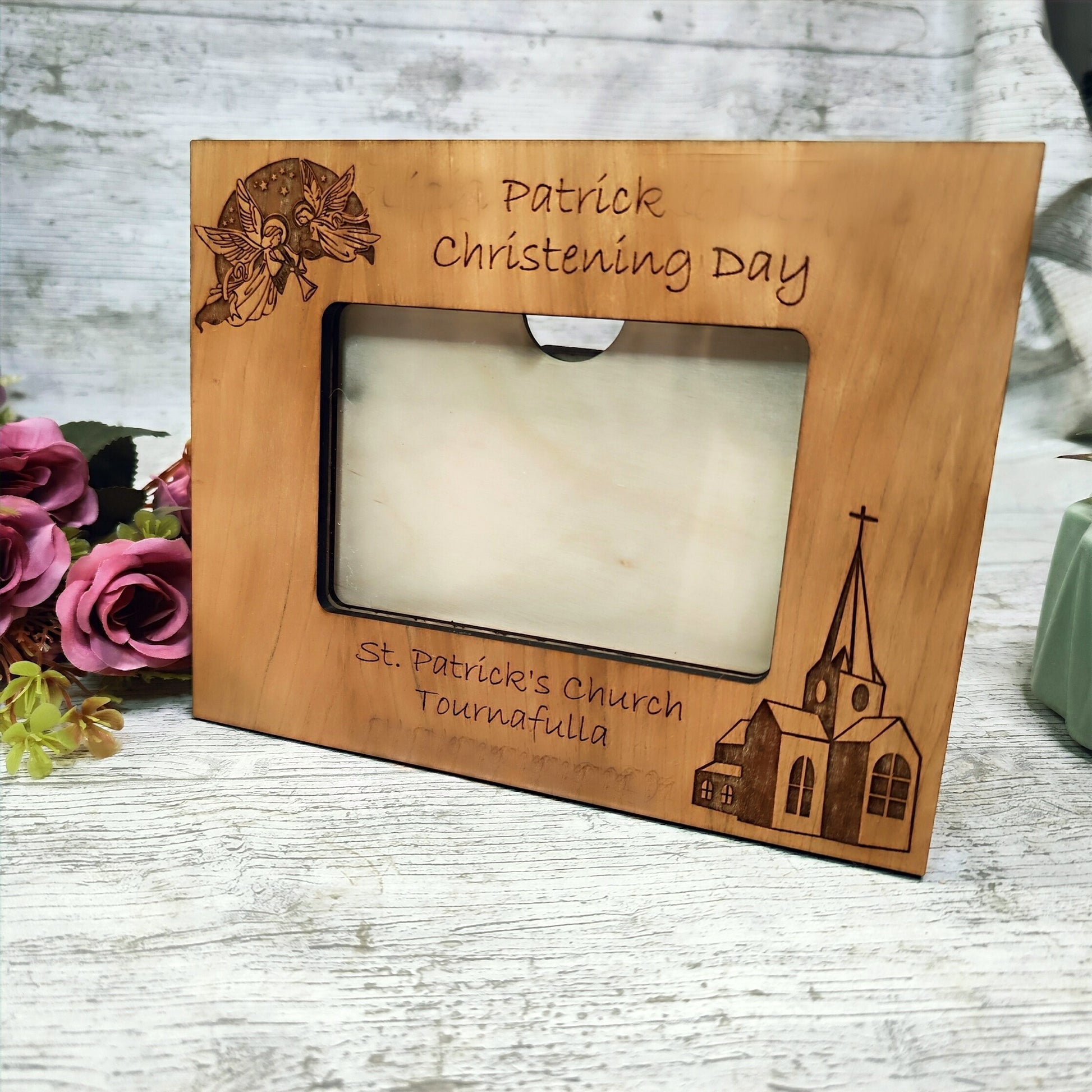 Personalised Wooden Photo Frame "Christening Day"