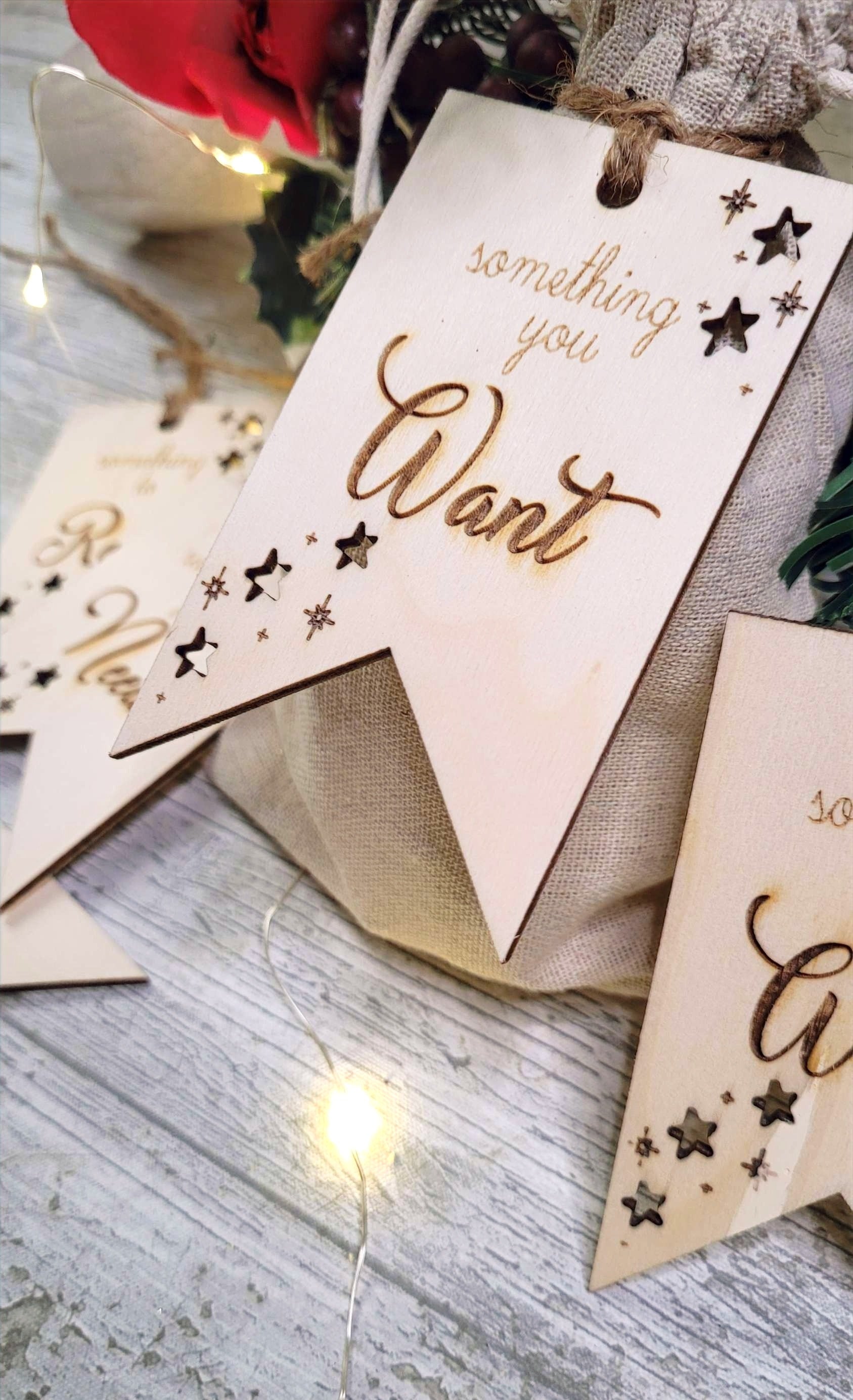 Christmas Gifts Tags Wooden 5 Gift Rule wift stars