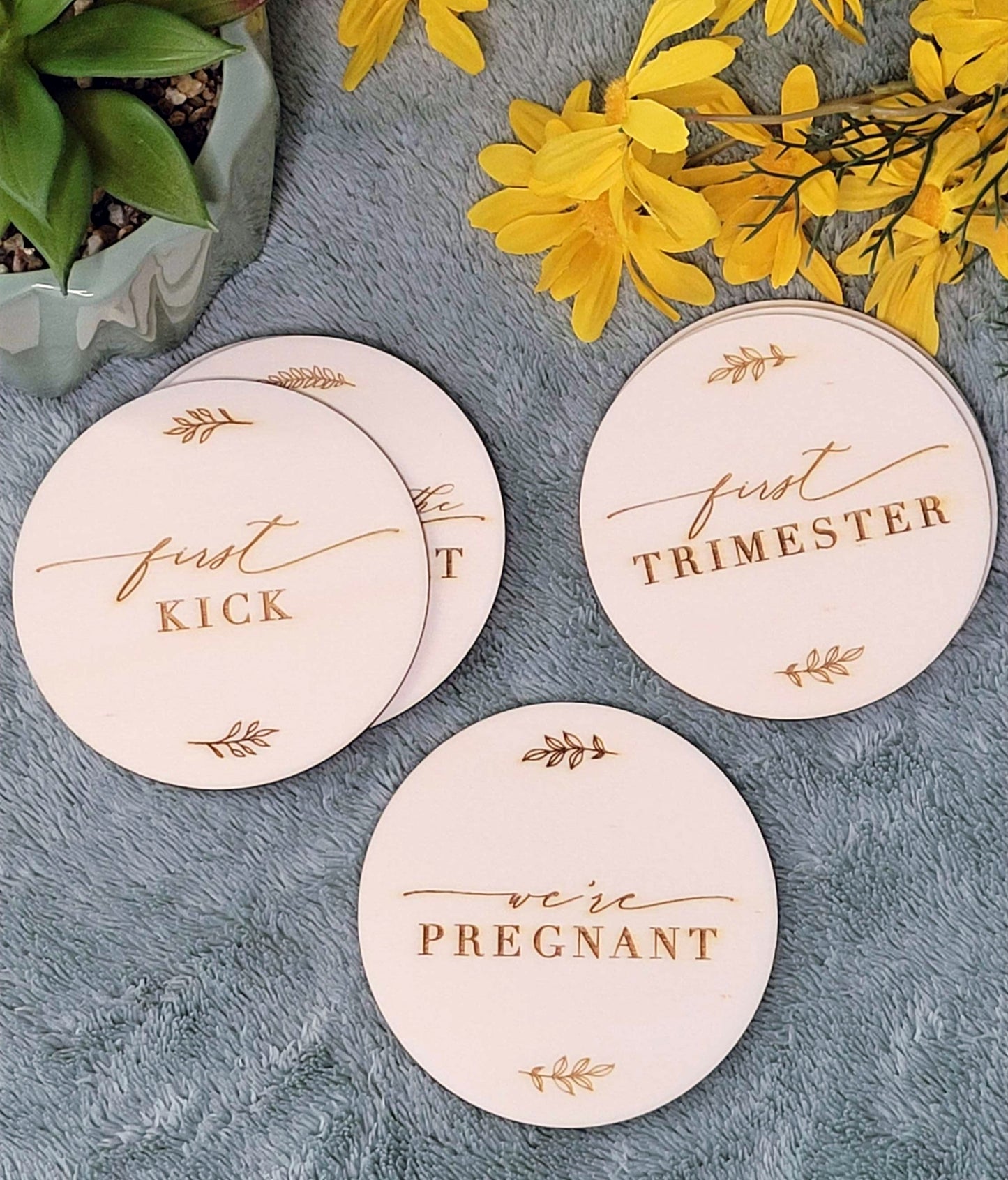 Set of 2,  Pregnancy/Baby Milestones & Birth Signs