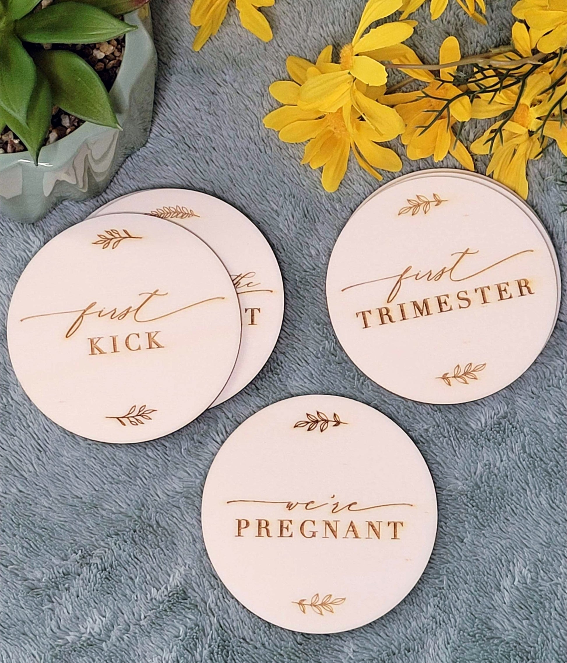 Set of 2,  Pregnancy/Baby Milestones & Birth Signs
