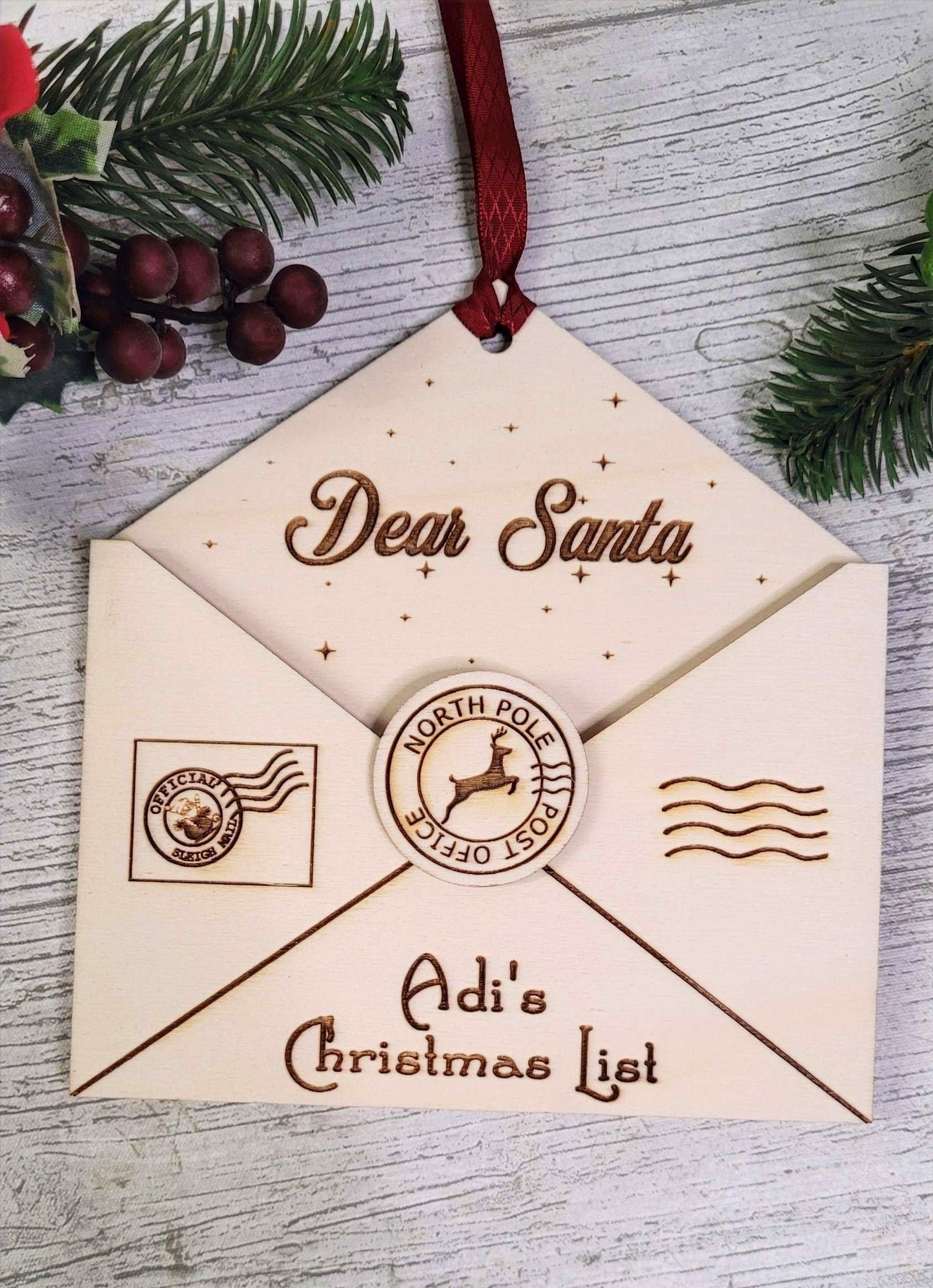 3D Personalised Letter To Santa Christmas Ornament