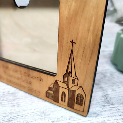 Personalised Wooden Photo Frame "Christening Day"