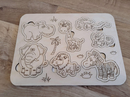 Hadmade Wooden Puzzle for toddlers, Montessori