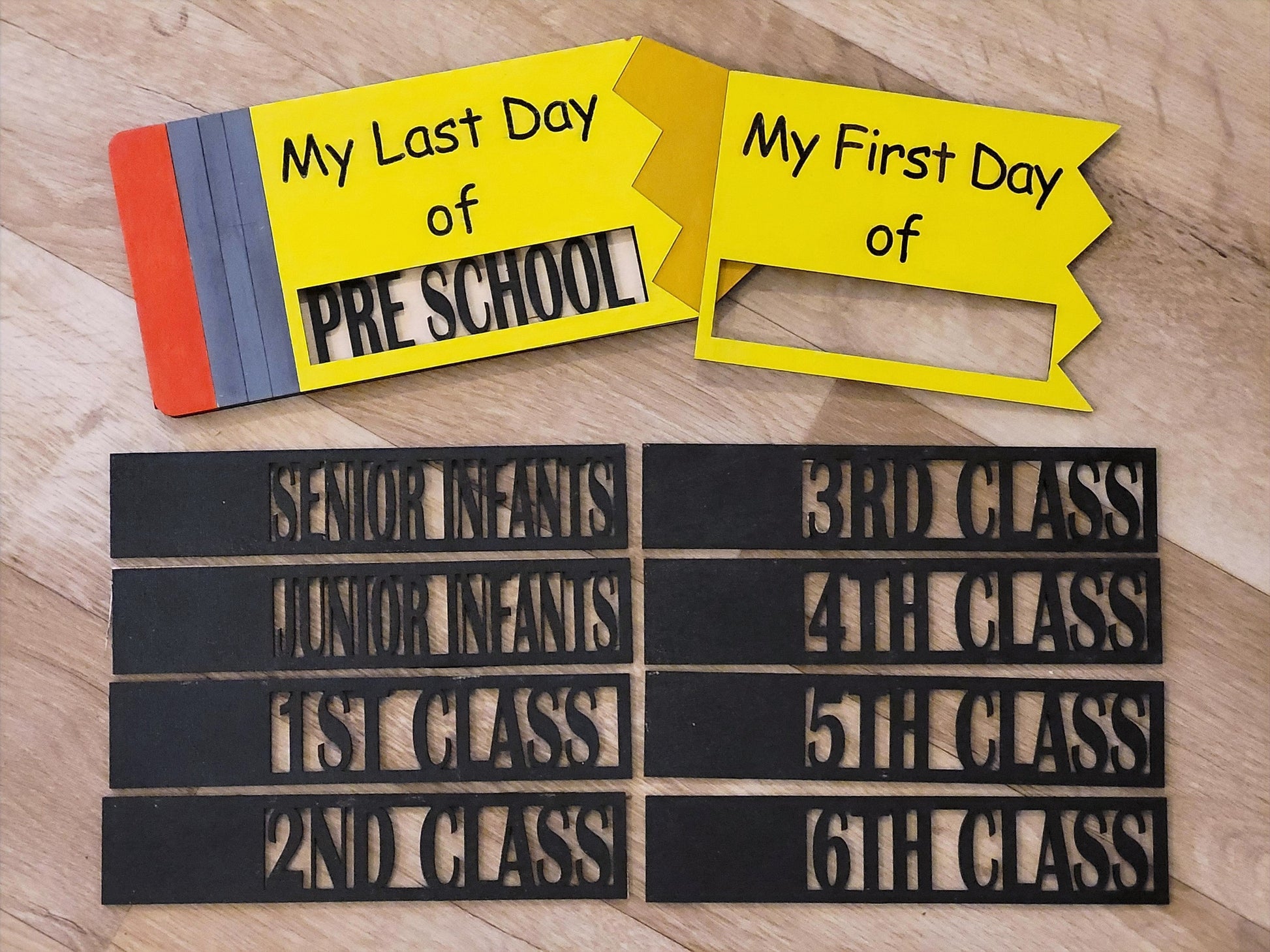First / Last day of..., handmade, laser cut pencil