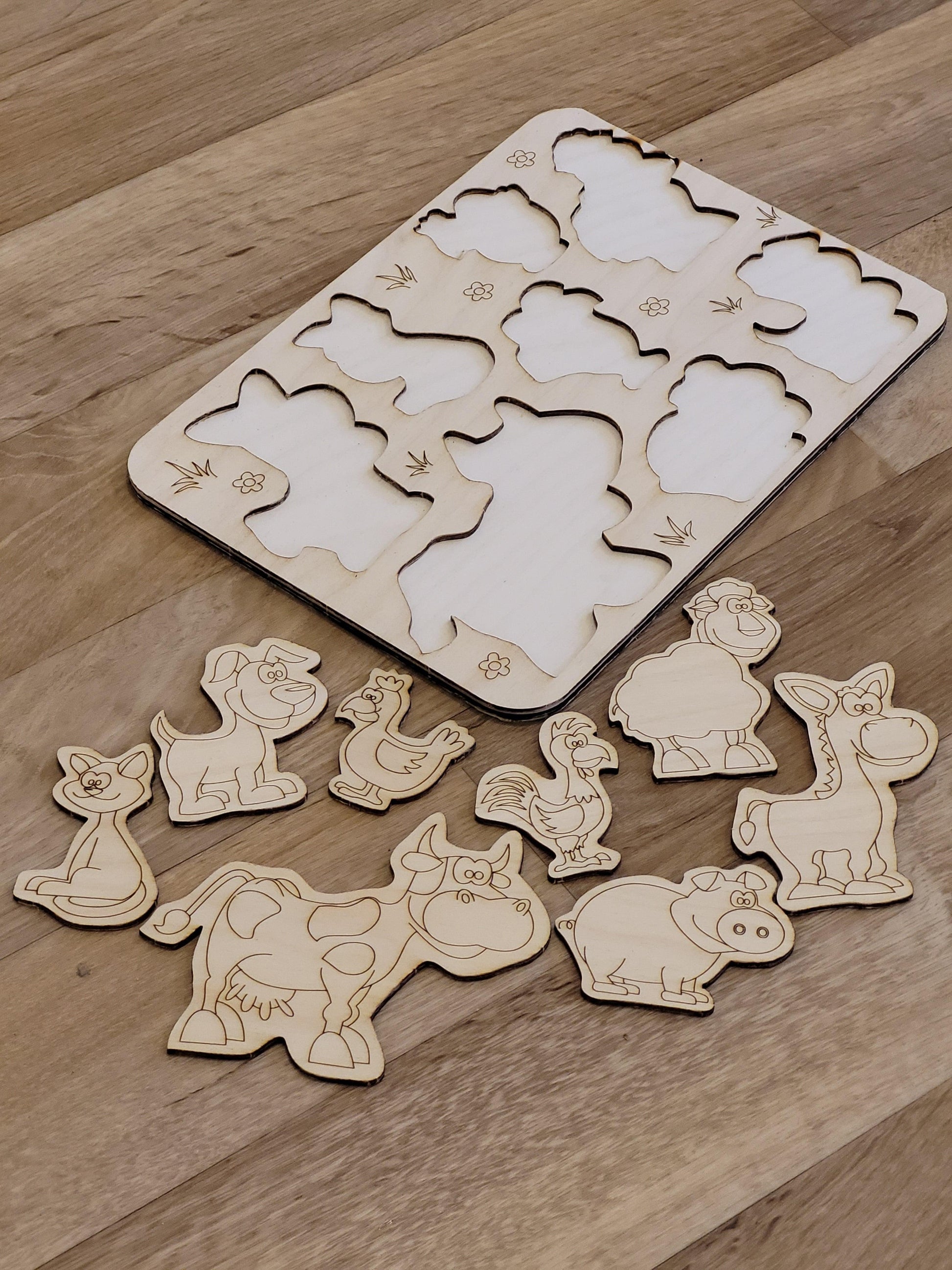Hadmade Wooden Puzzle for toddlers, Montessori