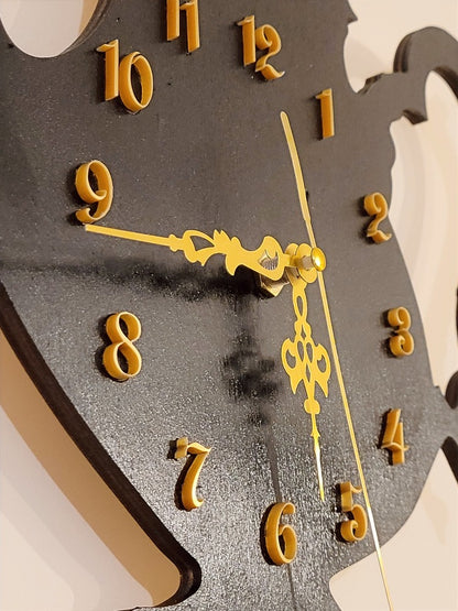 Wall kitchen clock "Floral kettle and cup"