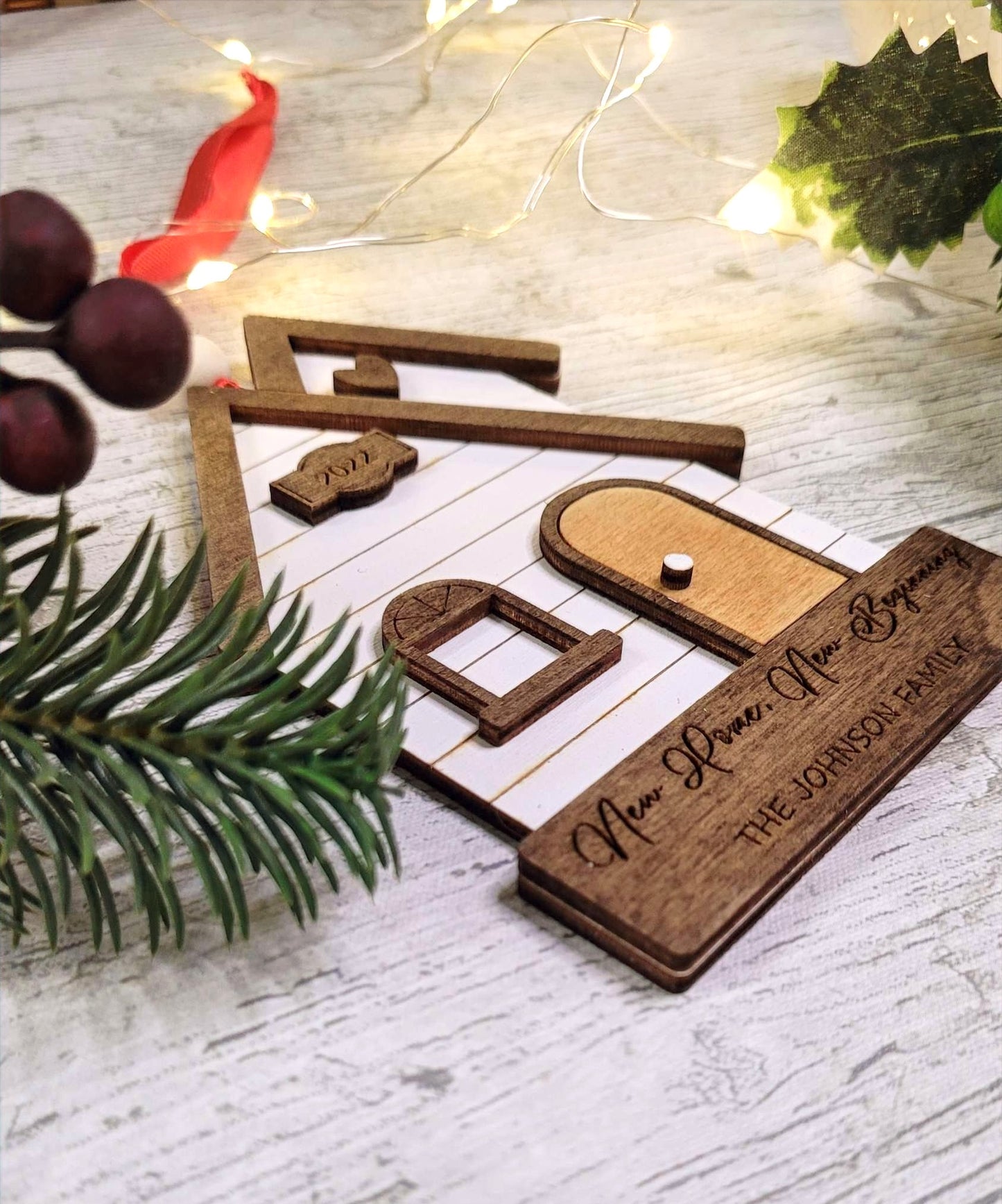 Personalised Family Christmas Ornament New Home