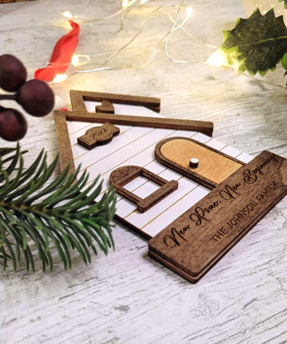 Personalised Family Christmas Ornament New Home