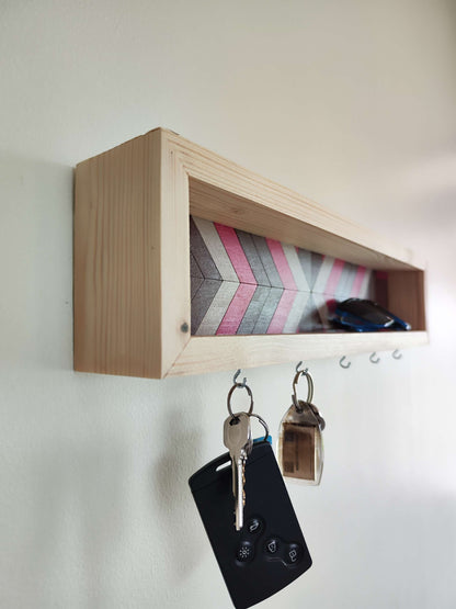 Wooden Key Holder Mosaic Design