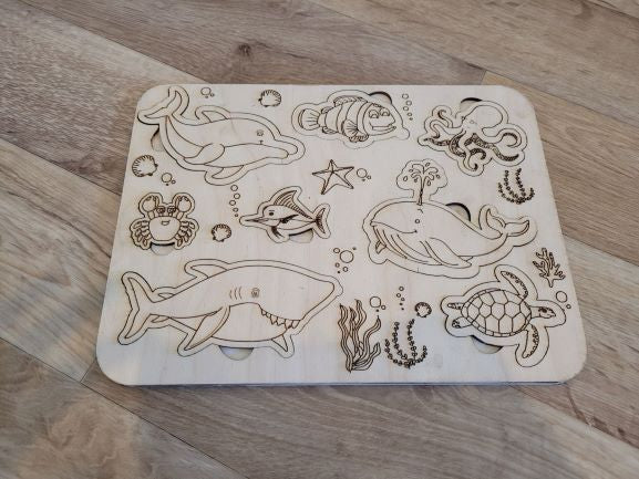 Hadmade Wooden Puzzle for toddlers, Montessori