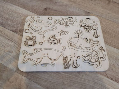 Hadmade Wooden Puzzle for toddlers, Montessori