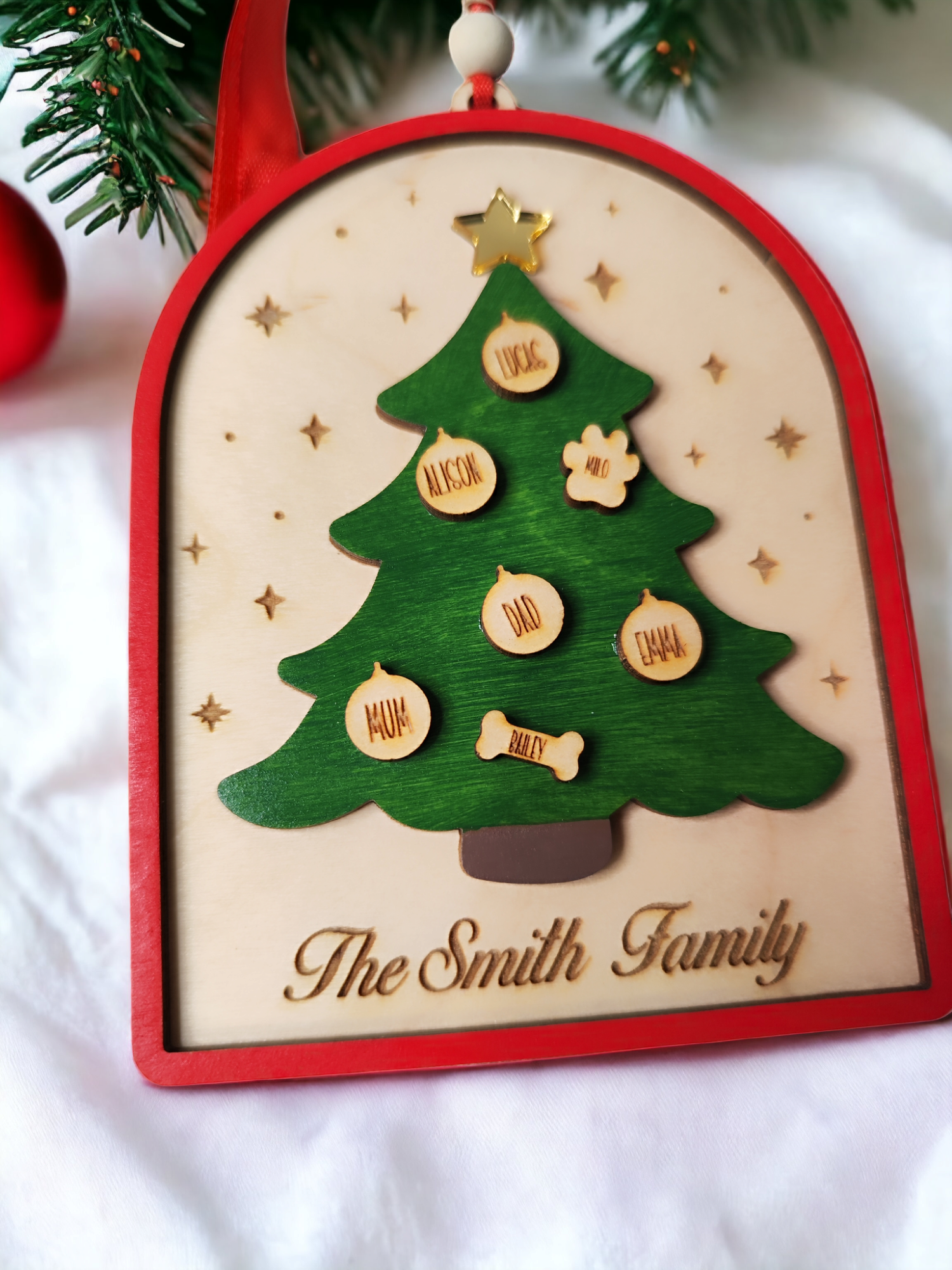 Personalised Christmas Tree Family Names