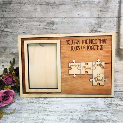 Personalised Wooden photo frame "Puzzle", Mother's Day Gift