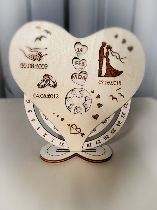 Personalised Perpetual Calendar, Valentine's Day
