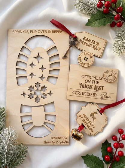 Santa's Magic Christmas Eve Kit – Wooden Santa Footprint Stencil & Keepsakes