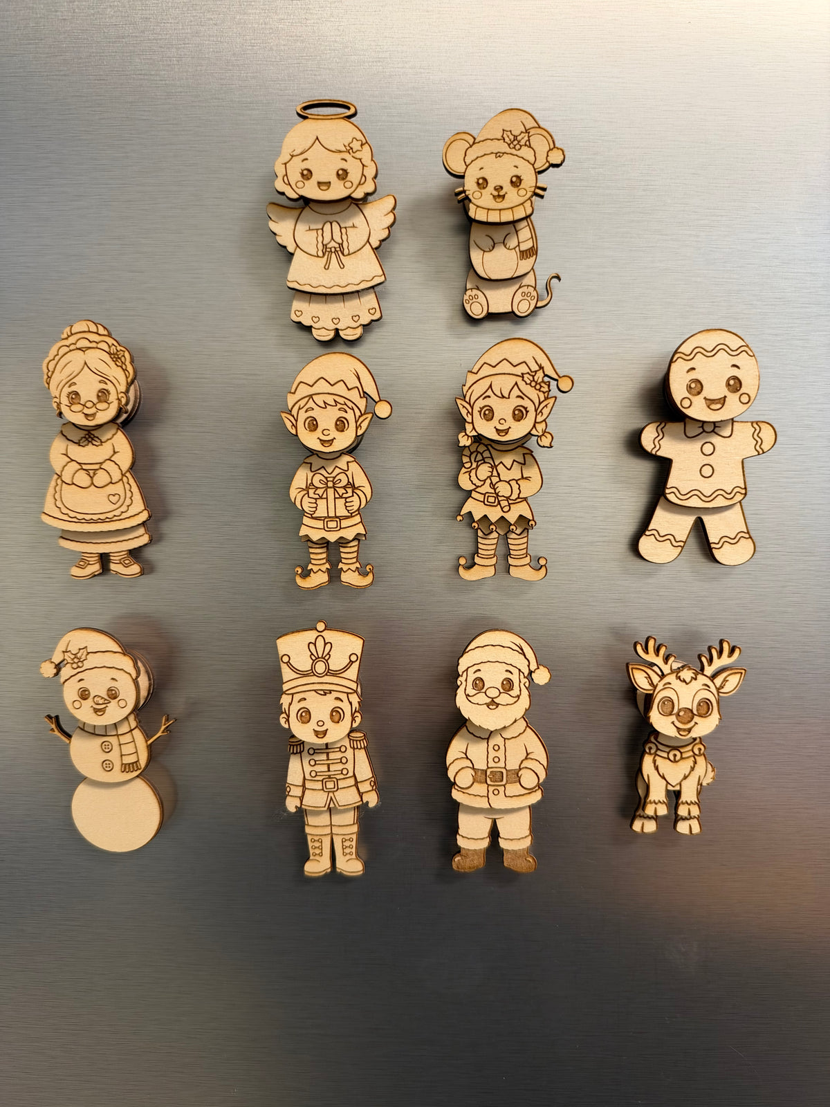 Wooden Christmas Fridge Magnets – Paint Your Own Festive Characters