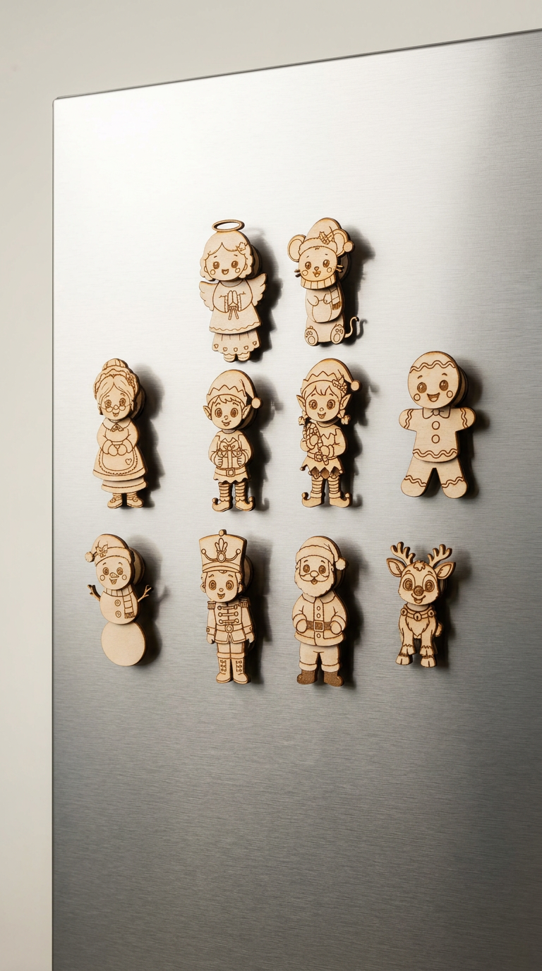 Wooden Christmas Fridge Magnets – Paint Your Own Festive Characters
