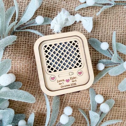 Personalised Vintage Radio Voice Recording Christmas Ornament