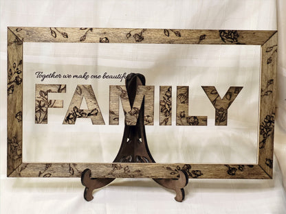 Family Quote Frame, Wild Flower designs, Mom and Dad gift