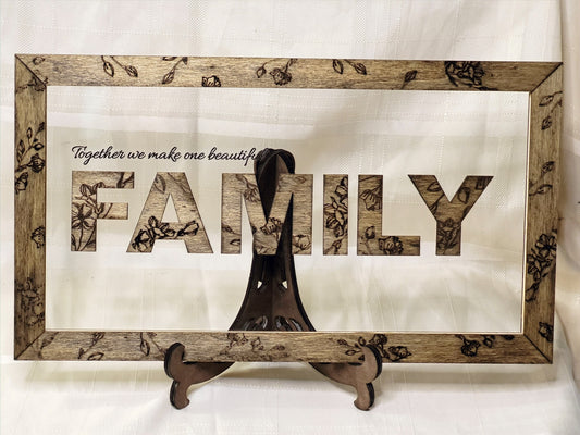 Family Quote Frame, Wild Flower designs, Mom and Dad gift