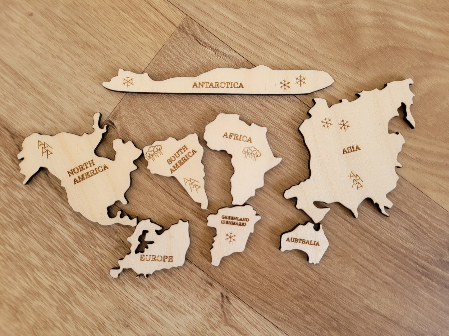 Handmade Wooden World Map Puzzle for kids