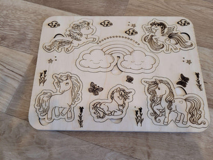 Hadmade Wooden Puzzle for toddlers, Montessori