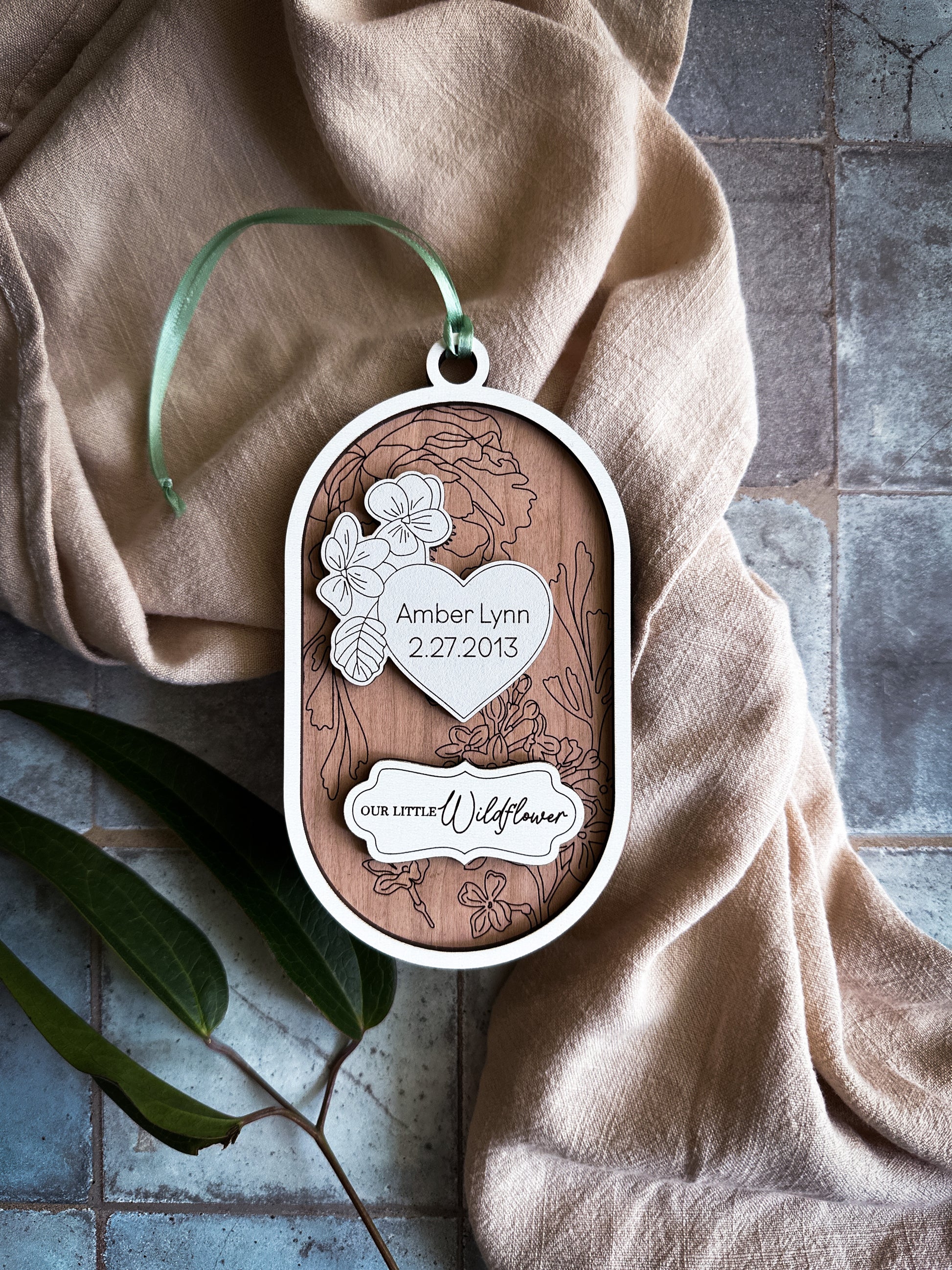 Birth Month Flower Family Signs / Ornament, Family Tree
