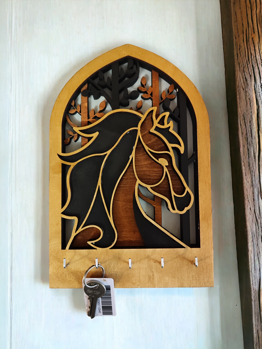 Horse Arch Wooden Key Holder