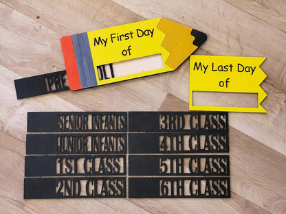 First / Last day of..., handmade, laser cut pencil