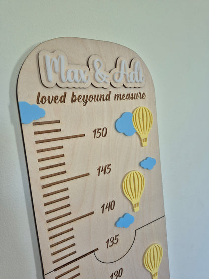 Personalised Growth Chart - Hot Air Balloon