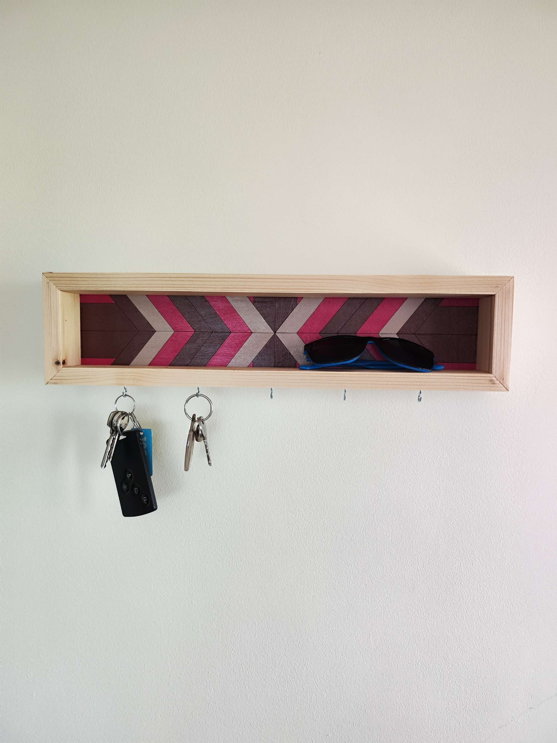 Wooden Key Holder Mosaic Design
