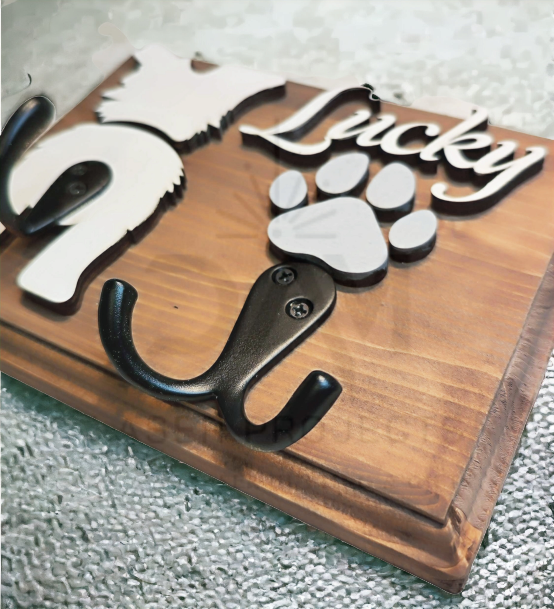 Personalised Dog Leash holder, big